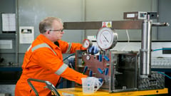 Sampling equipment in operation