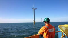 Proserv employee at offshore wind farm